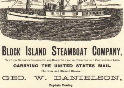 Newspaper Clipping: Block Island Steamboat Company boat schedule.